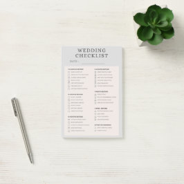 Notas Post-it® lista de verificación de boda