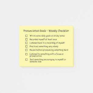 Notas Post-it® Lista de verificación semanal de los objetivos de