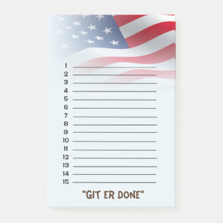 Notas Post-it® Lista hecha de "Git er" - la bandera americana se