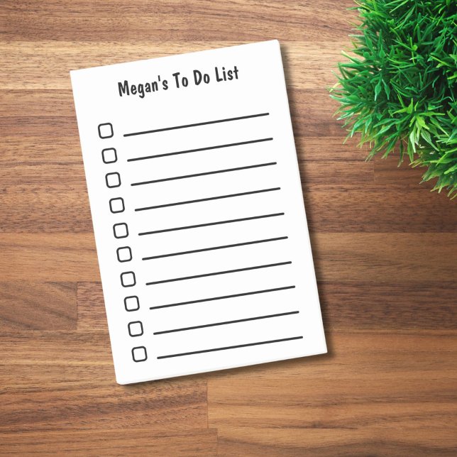 Notas Post-it® Lista Minimalista de personalizados con vínculos a (Personalized to do list notepad.)