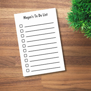 Notas Post-it® Lista minimalista de tareas pendientes con nombre