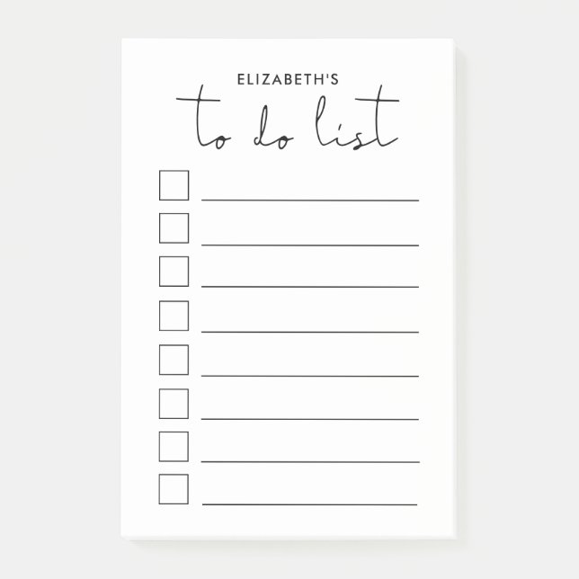 Notas Post-it® Lista minimalista para hacer (Anverso)