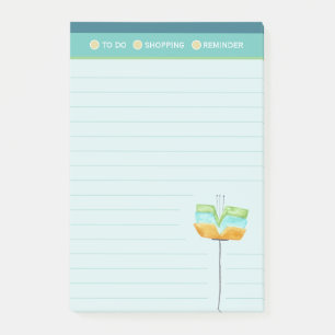 Notas Post-it® Lista Moderna De Compras De Flores Con Estilo En L