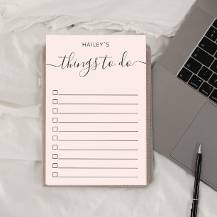 Notas Post-it® Lista moderna de tareas sencillas Rubor Rosa