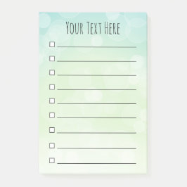 Notas Post-it® Lista personalizada de círculos de boquilla verde 