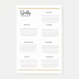 NOTAS POST-IT® LISTA SEMANAL PARA HACER: