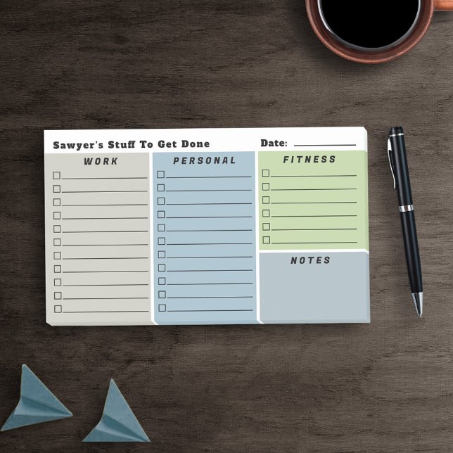 Notas Post-it® Listas de control de planificación diaria de Blue  (Subido por el creador)