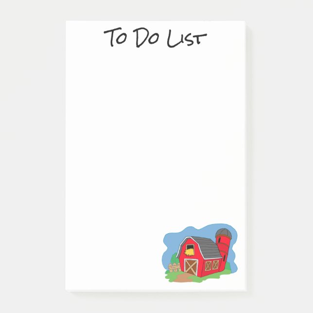 Notas Post-it® Little Red Barn Post-it® Notes 4 x 6 (Anverso)