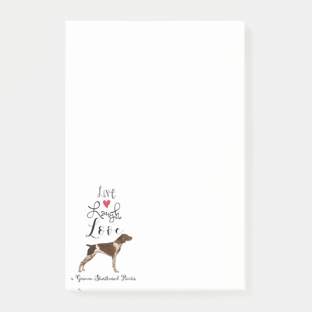 Notas Post-it® Live Lauder Love a German Shorthtransmitió Pointer (Anverso)