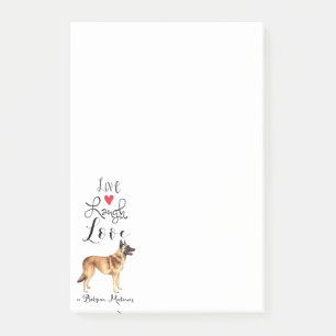 Notas Post-it® Live Laugh Love a Belgium Malinois Post-it Notes
