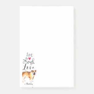 Notas Post-it® Live Laugh Love a Bulldog Post-it Notes