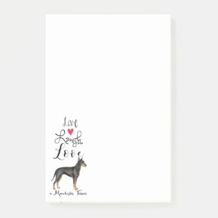 Notas Post-it® Live Laugh Love a Manchester Terrier Notes