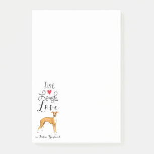 Notas Post-it® Live Laugh Love an Italian Greyhound Post-it Notes
