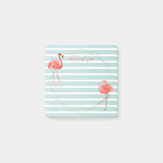 Notas Post-it® Living Coral Flamingo Blue Stripe Gold Geometric