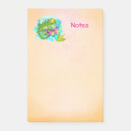 Notas Post-it® Lizard tropical con flores
