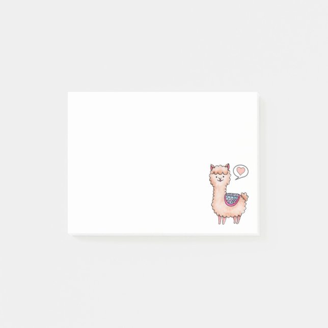 Notas Post-it® Llama al corazón (Anverso)