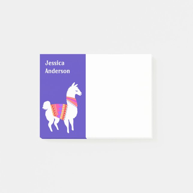 Notas Post-it® Llama blanca de la alpaca linda ninguna Prob-Llama (Anverso)