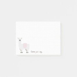Notas Post-it® Llama de punto rosa y blanco para decir algo