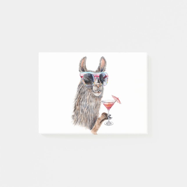 Notas Post-it® Llama de vacaciones (Anverso)