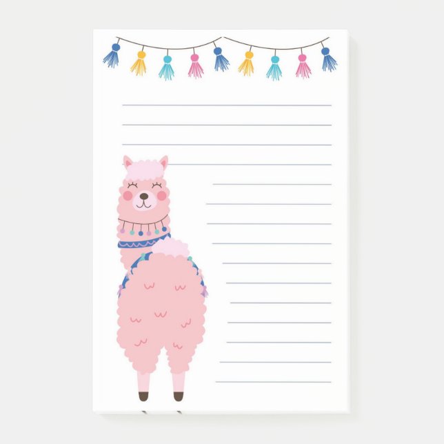 Notas Post-it® Llama Festivo (Anverso)