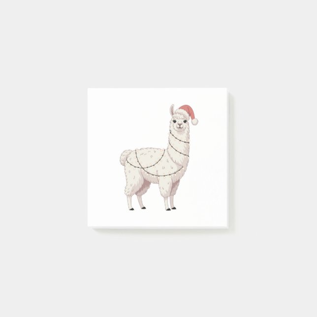 Notas Post-it® Llama Luces de Navidad Robusta Amante Alpaca (Anverso)