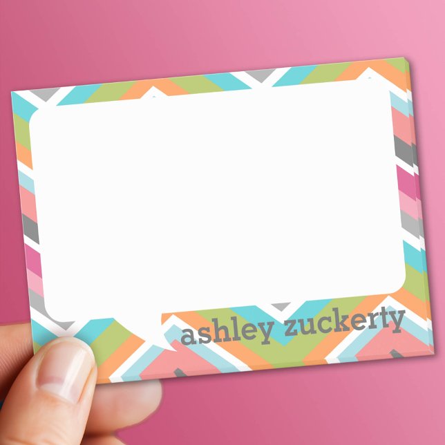 Notas Post-it® Llamar a burbujas con nombres personalizados Chevr (Custom Post It Note Pad)