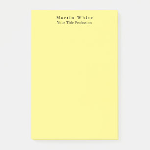 Notas Post-it® Llanura Amarilla Clara Elegante Profesional Modern