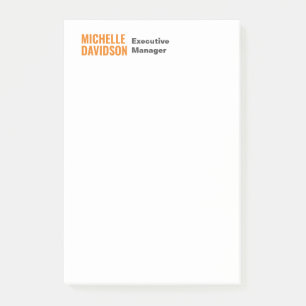 Notas Post-it® Llanura Minimalista blanca Naranja moderna profesi