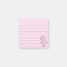Notas Post-it® Llenado de dibujos de dinosaurios rosados 3x3