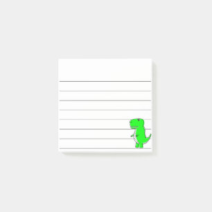 Notas Post-it® Llenado de dibujos de dinosaurios verdes 3x3