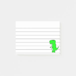 Notas Post-it® Llenado de dibujos de dinosaurios verdes 4x3