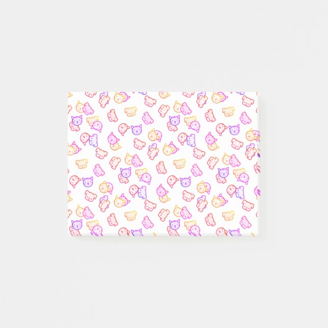 Notas Post-it® Llueven gatos arcoiris y perros (Anverso)
