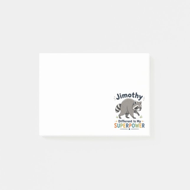 Notas Post-it® Lo diferente de Jimothy es mi superpoder (Anverso)