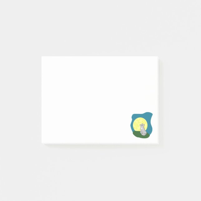Notas Post-it® Lobo desaliñado lindo de los sueños altísimos con (Anverso)
