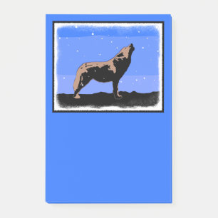 Notas Post-it® Lobo en invierno - Arte de vida silvestre original