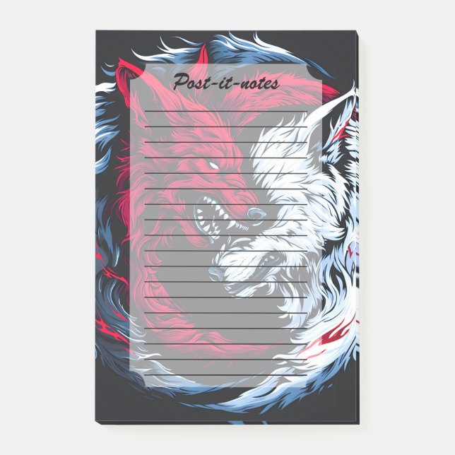 Notas Post-it® Lobo lunar dual (Anverso)