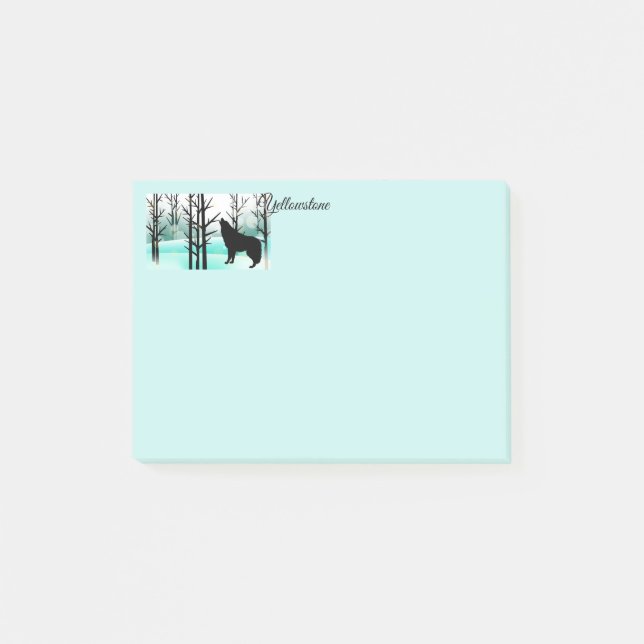 Notas Post-it® Lobo Yellowstone Post-it-Notes (Anverso)