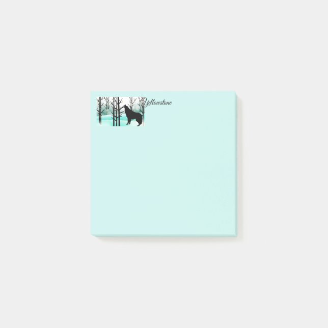 Notas Post-it® Lobo Yellowstone Post-it-Notes (Anverso)