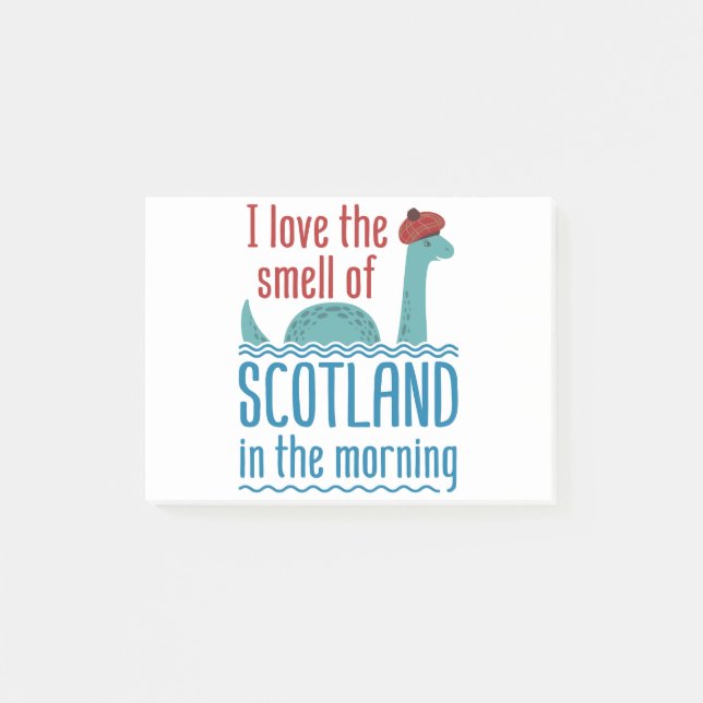 Notas Post-it® Loch Ness Monster Smell of Scotland por la mañana (Anverso)