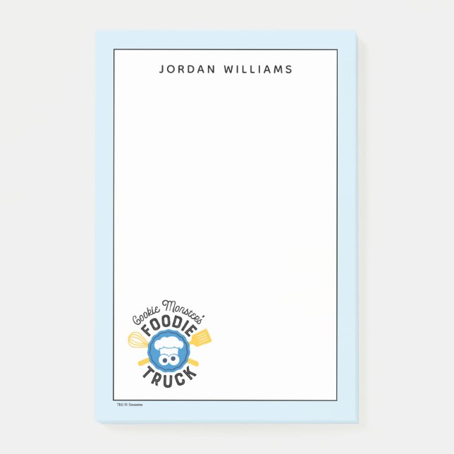 Notas Post-it® Logo de Cookie Monster's Foodie Truck (Anverso)