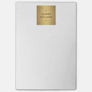 Notas Post-it® Logo de Faux Gold