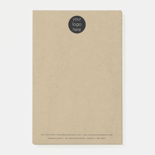 Notas Post-it® Logo de la Compañía de Negocios Profesional Rustic (Anverso)