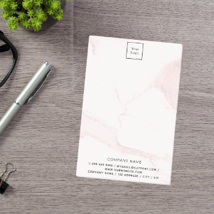 Notas Post-it® Logo de negocios de mármol rosa Rubor