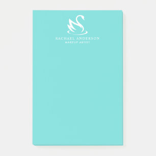 Notas Post-it® Logo de Robin Egg Blue Minimalista Swan