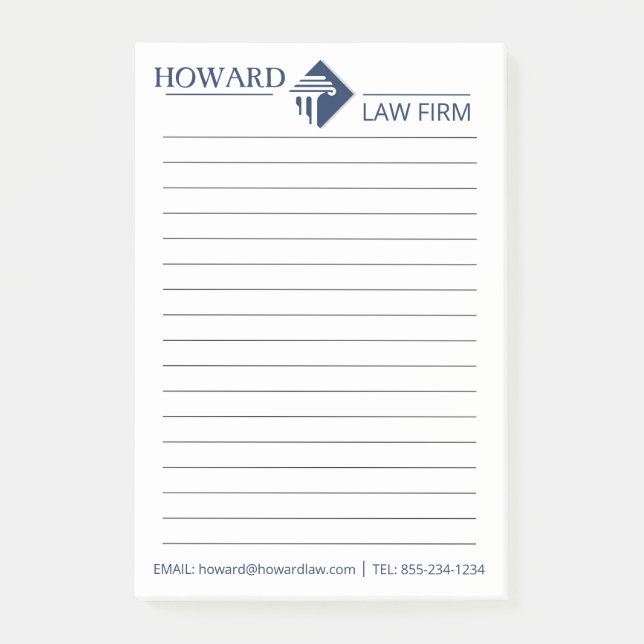 Notas Post-it® Logo del bufete de abogados personalizado (Anverso)