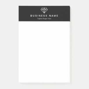 Notas Post-it® Logo Diamante Clásico Blanco y Negro