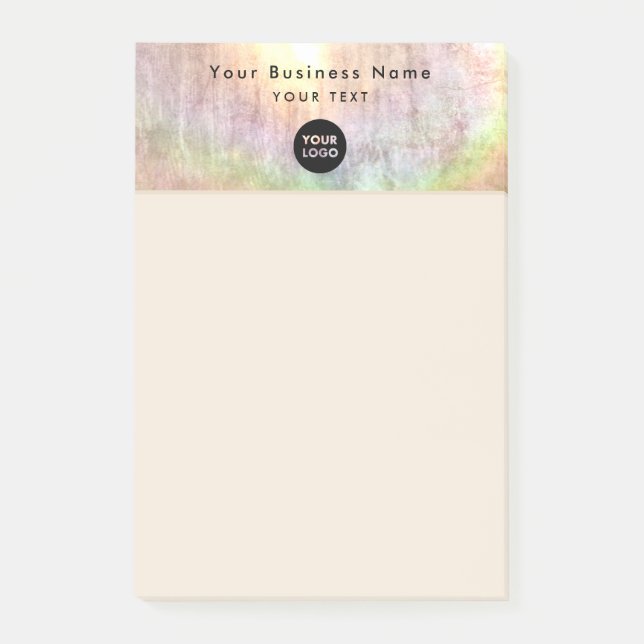 Notas Post-it® Logo profesional de color neutro 4x6 (Anverso)