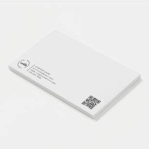 Notas Post-it® Logo profesional de negocios moderno Código QR Gri