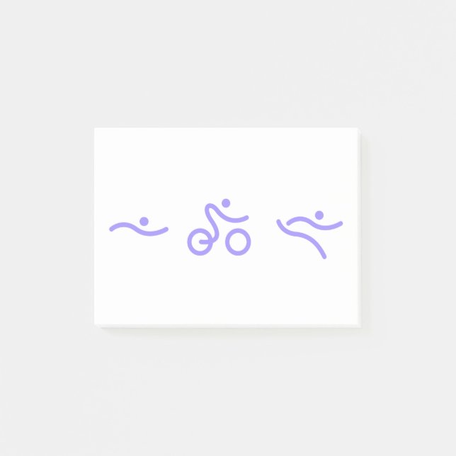 Notas Post-it® Logo púrpura de la luz de triatlón (Anverso)
