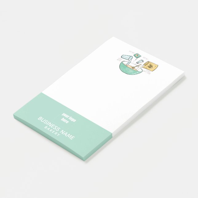 Notas Post-it® Logo Receta de pan de negocios de panadería (En perspectiva)